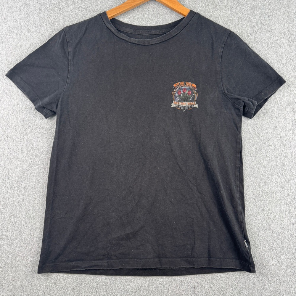 Vans T Shirt Mens Medium Black Off The Wall Rose Graphic Short Sleeve Skate Tee